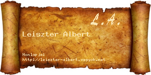 Leiszter Albert névjegykártya