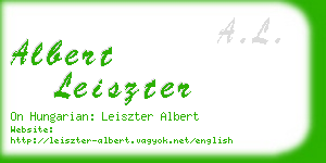 albert leiszter business card